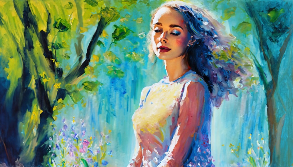 Žena osvěžení prostoru